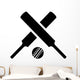 Crossed Cricket Bats with Wall Decal