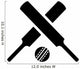 Crossed Cricket Bats with Wall Decal