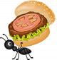 Ant Carrying Burger Wall Decal