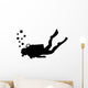 Scuba Diving Silhouette Wall Decal