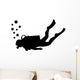Scuba Diving Silhouette Wall Decal