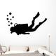 Scuba Diving Silhouette Wall Decal