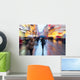 Zoombild Einer Regnerischen Einkaufsstrasse Wall Decal
