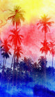 Watercolor Silhouettes Palm Trees Wall Decal