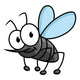 Funny Smiling Gray Mosquito Wall Decal