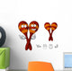 Mexican Wooden Maracas Cartoon Wall Stickers Wall Decal