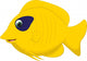 Cute Butterfly Fish Cartoon Wall Decal