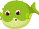 Cute Puffer Fish Cartoon Wall Decal