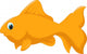 Cute Golden Fish Cartoon Wall Decal