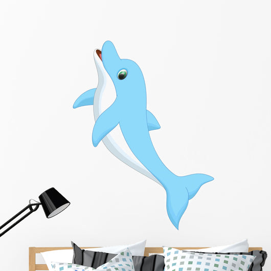 Cute Dolphin Cartoon Wall Decal