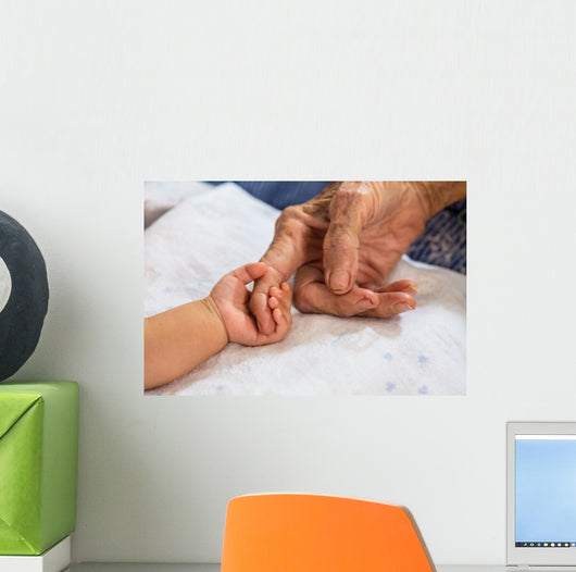 Hand Woman Touching Senior Wall Decal