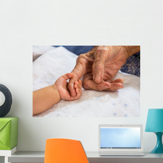 Hand Woman Touching Senior Wall Decal