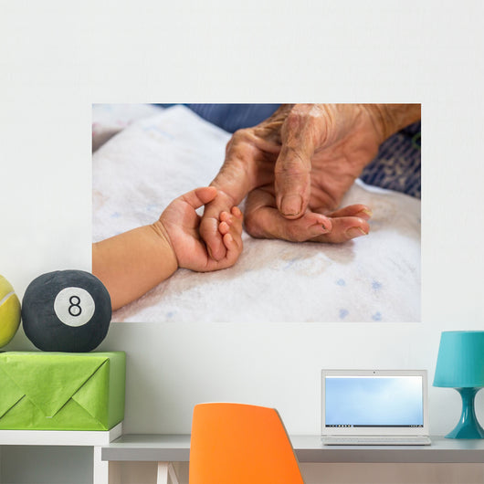 Hand Woman Touching Senior Wall Decal