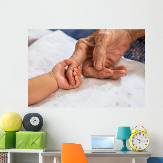 Hand Woman Touching Senior Wall Decal