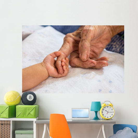 Hand Woman Touching Senior Wall Decal