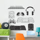 DJ Music Elements Wall Stickers Wall Decal
