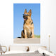 Sheep-dog Sitting Sand Beach Wall Decal