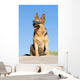 Sheep-dog Sitting Sand Beach Wall Decal