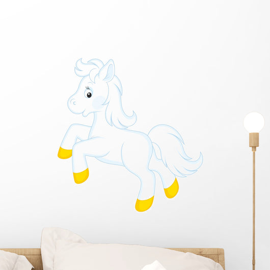 Little White Horse Running Wall Decal