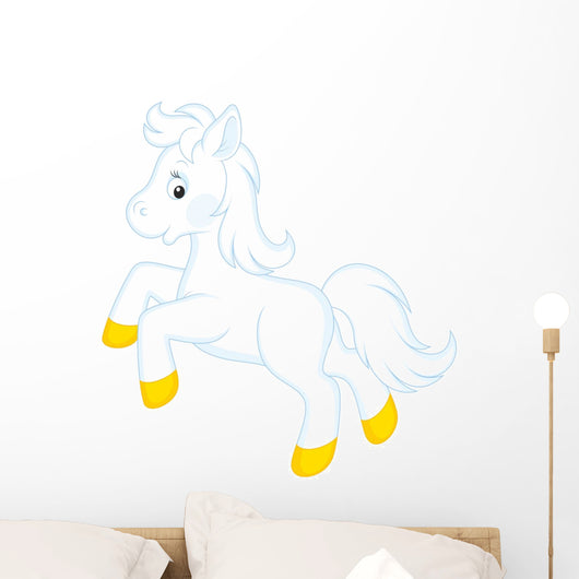 Little White Horse Running Wall Decal