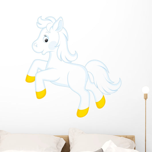 Little White Horse Running Wall Decal