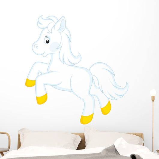 Little White Horse Running Wall Decal