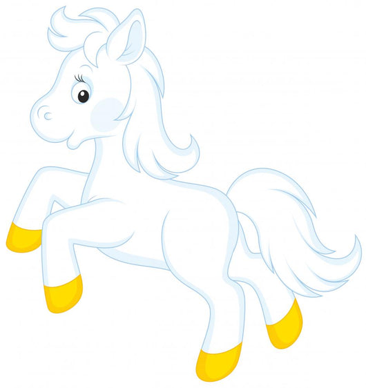 Little White Horse Running Wall Decal