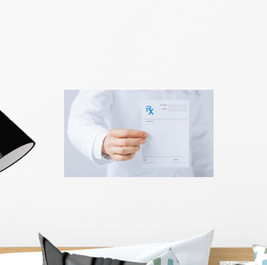 Male Doctor Holding Rx Wall Decal