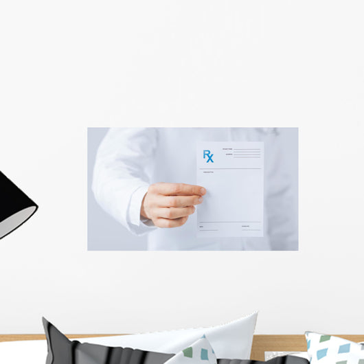 Male Doctor Holding Rx Wall Decal