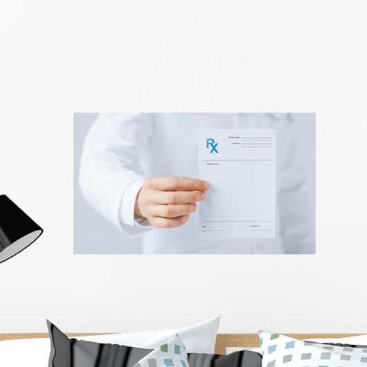 Male Doctor Holding Rx Wall Decal