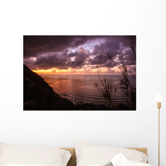 Graue Abendwolken Ber Dem Wall Decal