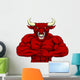 Strong Red Bull Mascot Wall Decal