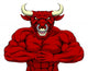 Strong Red Bull Mascot Wall Decal
