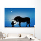 Unicorn and Girl Wall Decal