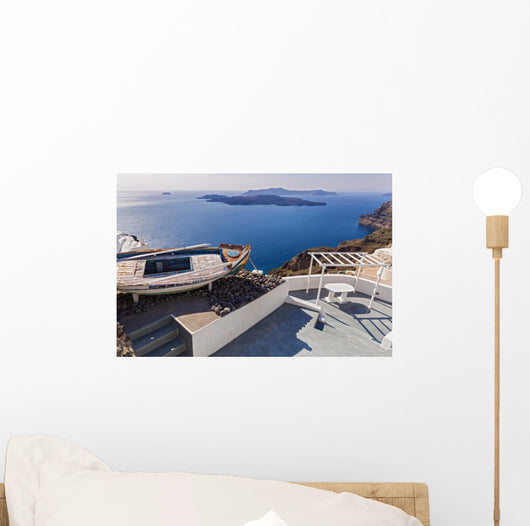 Old Boat Island Santorini Wall Decal