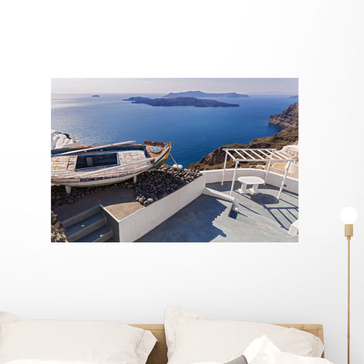 Old Boat Island Santorini Wall Decal