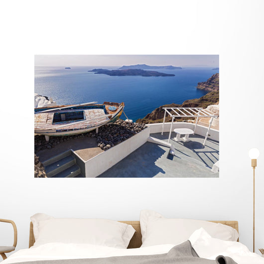 Old Boat Island Santorini Wall Decal