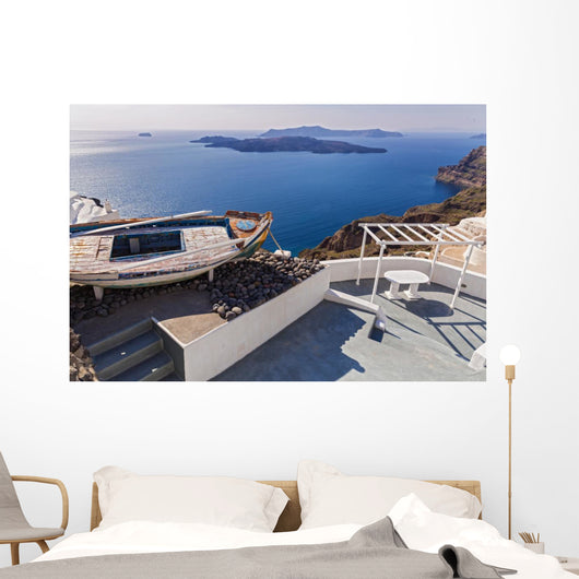 Old Boat Island Santorini Wall Decal