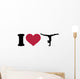 I Love Gymnastics Silhouette Wall Decal