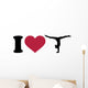 I Love Gymnastics Silhouette Wall Decal