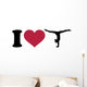 I Love Gymnastics Silhouette Wall Decal