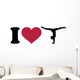 I Love Gymnastics Silhouette Wall Decal