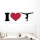 I Love Gymnastics Silhouette Wall Decal