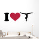 I Love Gymnastics Silhouette Wall Decal