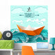Paper Ship Waves Wall Decal