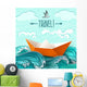 Paper Ship Waves Wall Decal