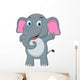 Happy Baby Elephant Cartoon Wall Decal