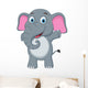 Happy Baby Elephant Cartoon Wall Decal