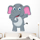 Happy Baby Elephant Cartoon Wall Decal
