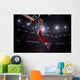 Red Basketball Player Action Wall Decal Design 2
